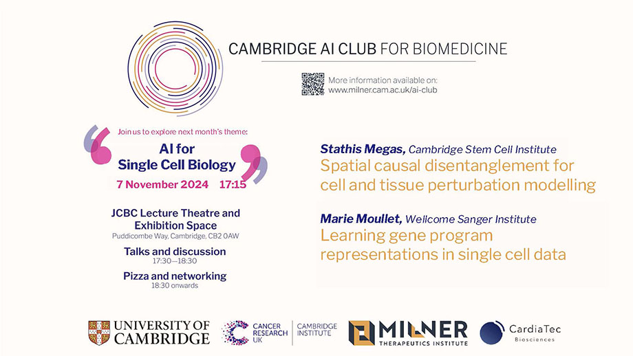 AI Club for Biomedicine - 7th November - Theme: AI for Single Cell Biology