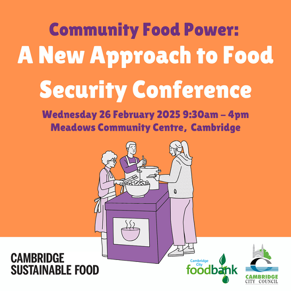 Community Food Power Conference poster orange