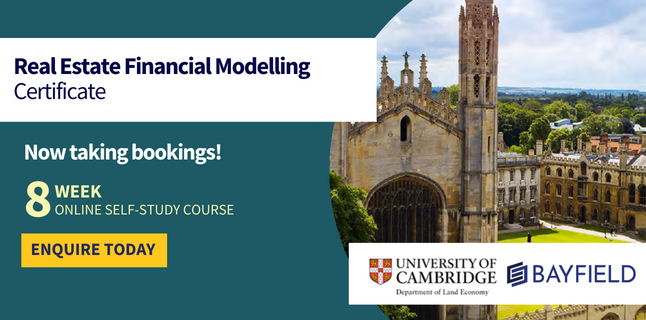 Real Estate Financial Modelling Certificate - Cohort 13