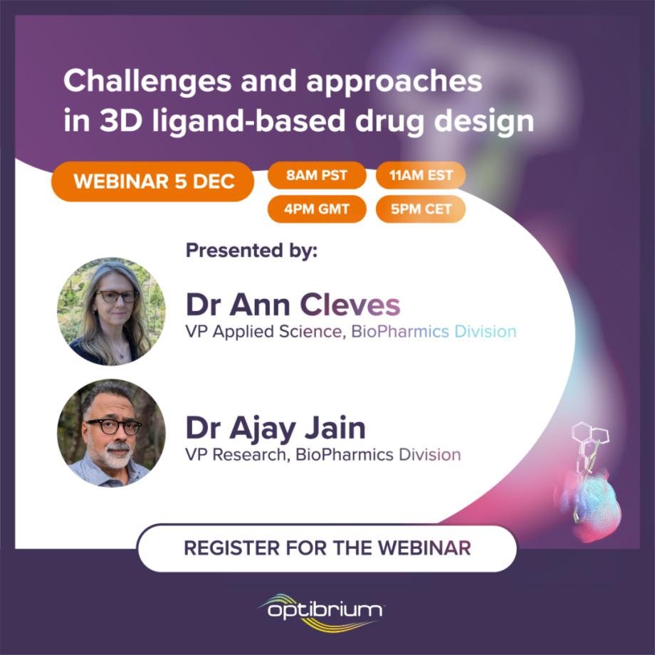 Photos of the presenters for this 3D ligand-based drug design webinar