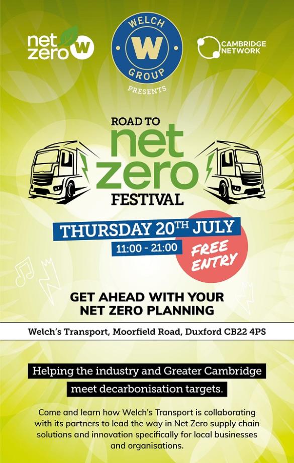 Poster for Welch's net zero event 2023