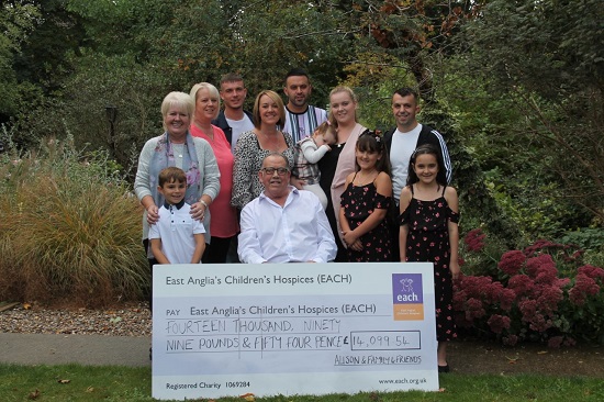 Sammy’s family and friends raised more than £14,000 for EACH