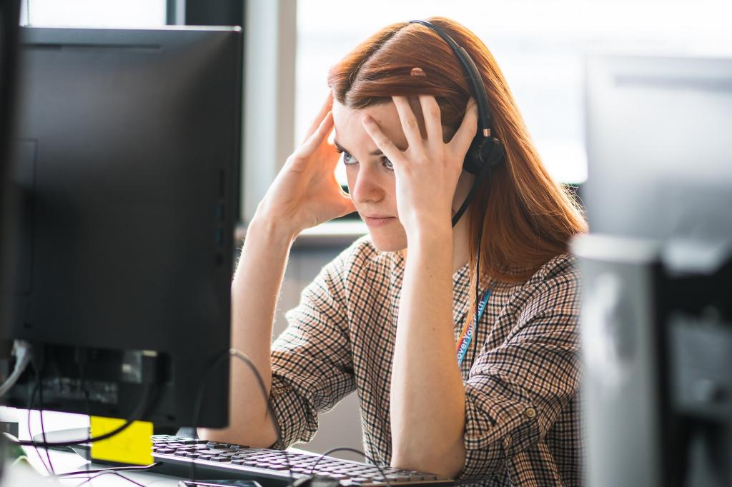 stressed employee at work