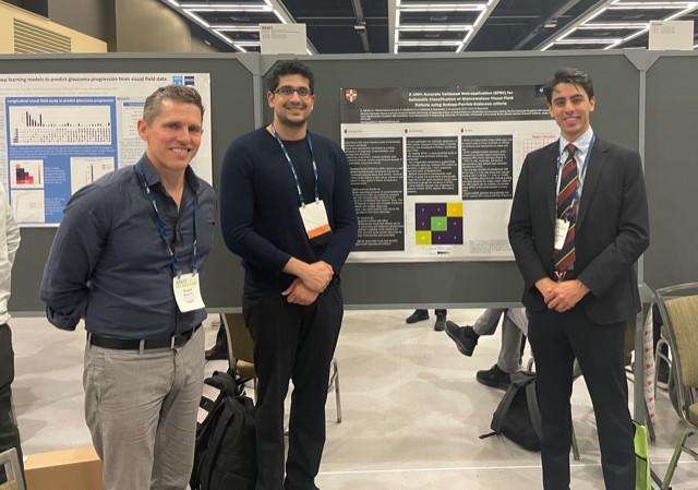  Professor Rupert Bourne with doctors Nikhil Jain and Arun Thirunavukarasu 