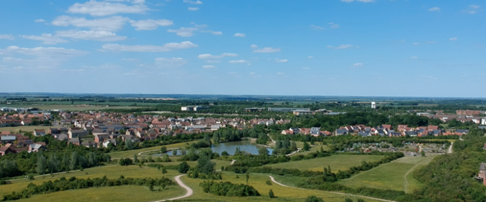 aerial view of countryside