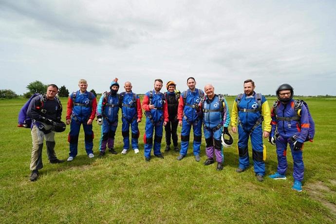 The team about to skydive