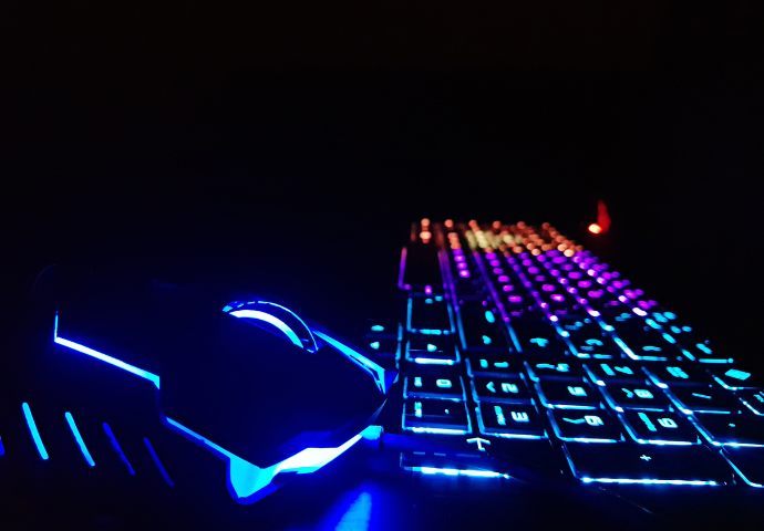 gaming keyboard lit up 