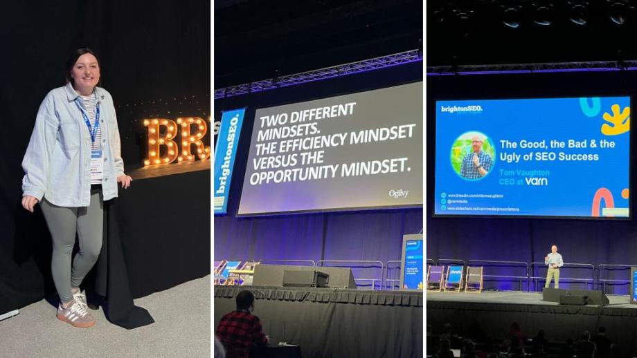 Photos from screens at brightonSEO