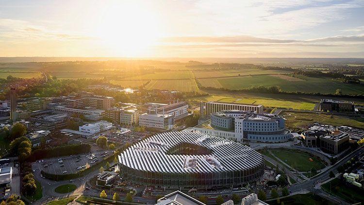 Aerial photo of Cambridge Biomedical Campus