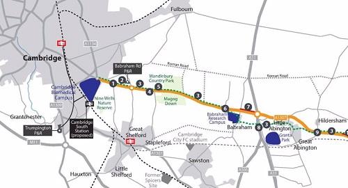 Greater Cambridge Partnership’s Cambridge South East Transport project map
