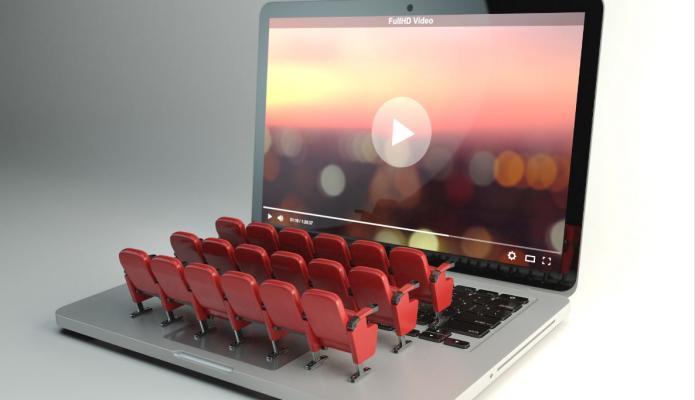 illustration of a laptop as a screen with seats as the keyboard