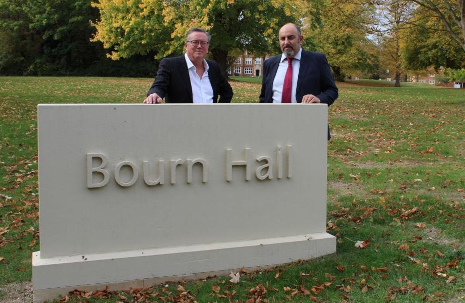 Dr Mike Macnamee (left) and new CEO Dr Thanos Papathanasiou outside Bourn Hall Clinic, the world’s first IVF clinic [credit: Bourn Hall]
