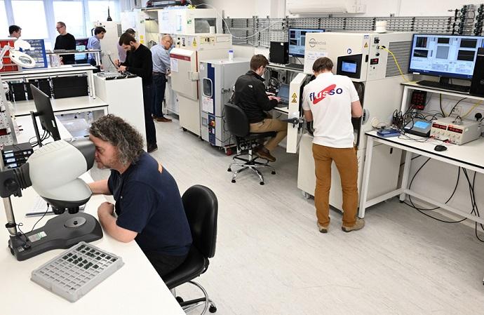 Flusso engineers in one of the company's new sensor development laboratories