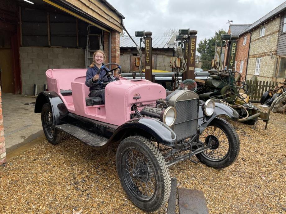 Rosie and her restored car