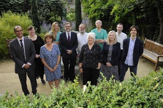 The NeuroTrauma 2024 local committee. L-R: :Mr Adel Helmy; Dr Virginia Newcombe; Mrs Carole Turner; Ms Tamara Tajsic; Prof Peter Hutchinson;  Prof Marek Czosnyka; Mrs Suzy Howes;  Prof David Menon;  Mrs Judith Sloane (Meet Cambridge); Dr Ari Ercole; and Dr Peter Smielewski.