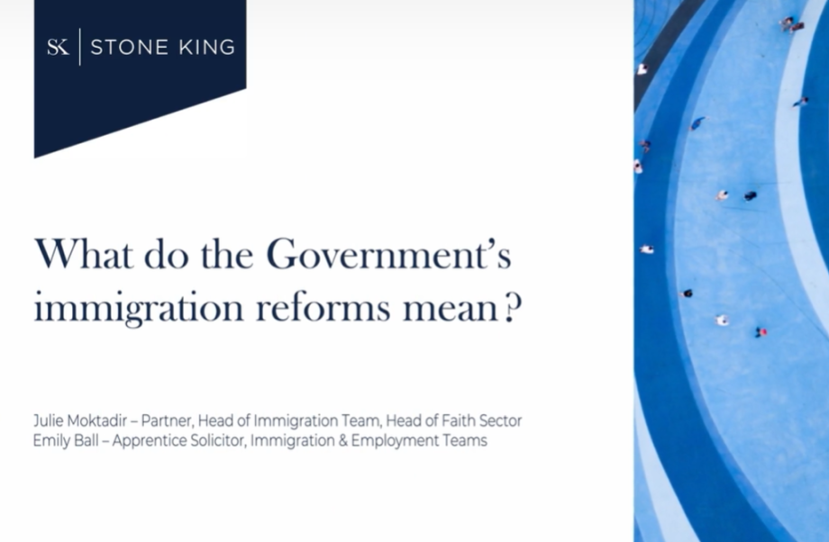 Image of a PowerPoint slide titled 'What do the Government's immigration reforms mean?'