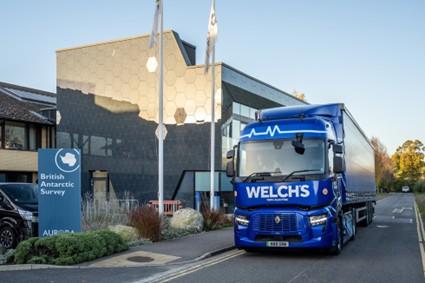 Welch's eHGV outside BAS