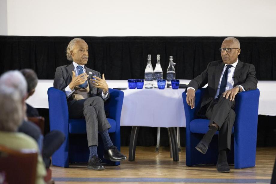 Rev Sharpton with Lord Simon Woolley at Homerton College 