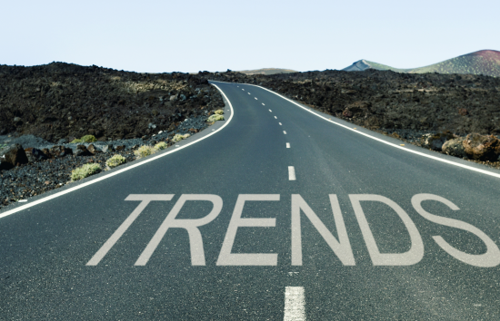 Roadway with Trends written on it