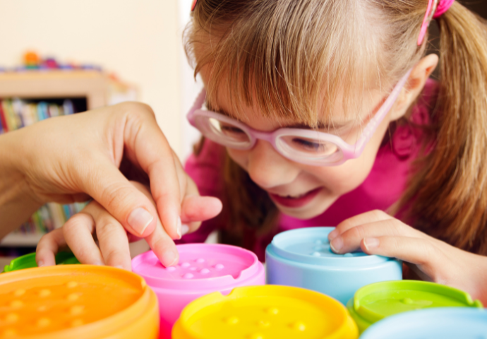 young girl with sight loss 