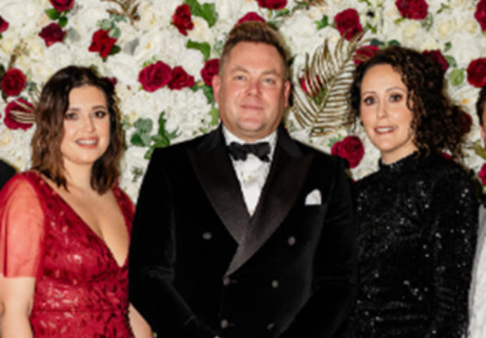 James, Carly and Natalie all dressed up for their Annual Christmas Ball