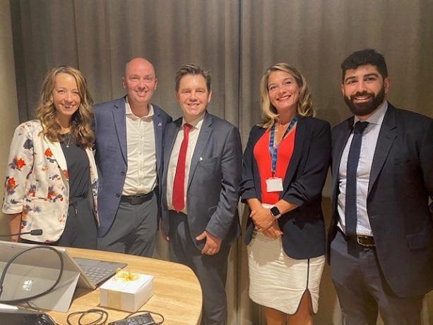 Pictured above from left: First Lady Abby Cox (State of Utah), Governor Spencer Cox (State of Utah), Mayor Dr. Nik Johnson, Rebecca Bekkenutte, Managing Director for Inward Investment, Growth Works, Richard Cuda, Programme Director, Growth Works