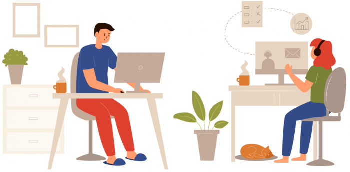 working from home_illustration/ Image by RoadLight from Pixabay