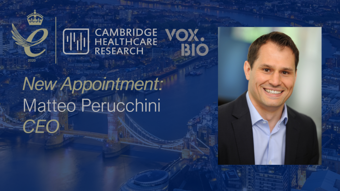 Matteo Perucchini who has been appointed CEO of Cambridge Healthcare Research