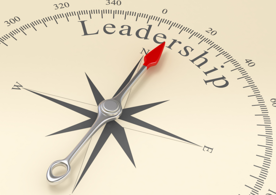 compass pointing to leadership 