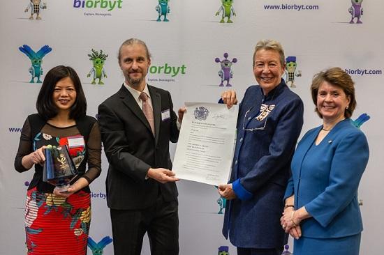 The Biorbyt team receives the Queen’s award during a visit by royal representatives.