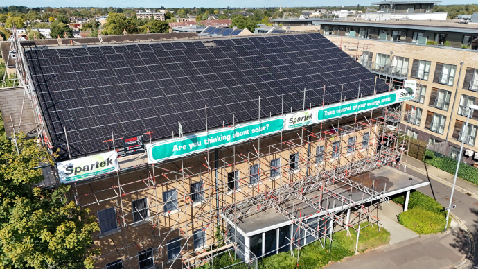 solar panel on a The Cambridge Building Society building