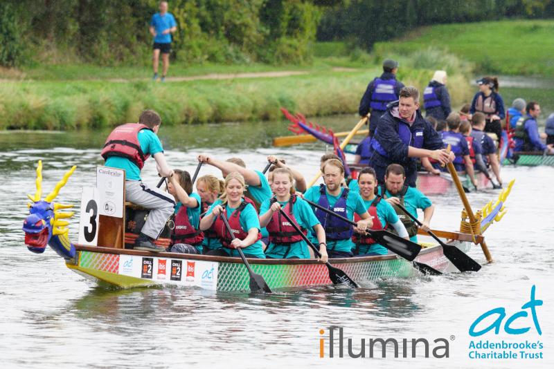 Teams competing in the Cambridge Dragon Boat Festival