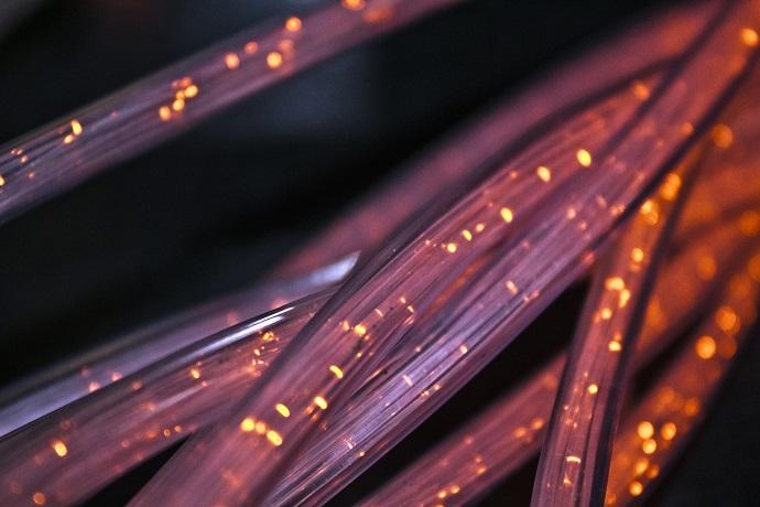 Fibre cable with lights in