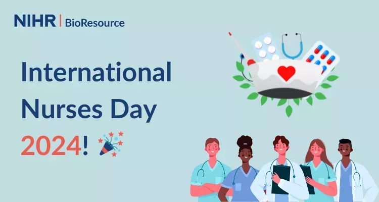 International Nurses Day 2024 graphic with nurses and BioResource logo