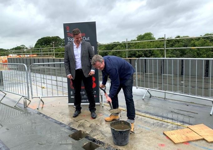 Tops out at The Press, in Foxton, Cambridgeshire