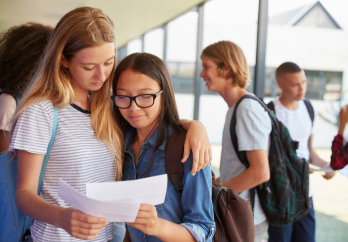 college children getting test results