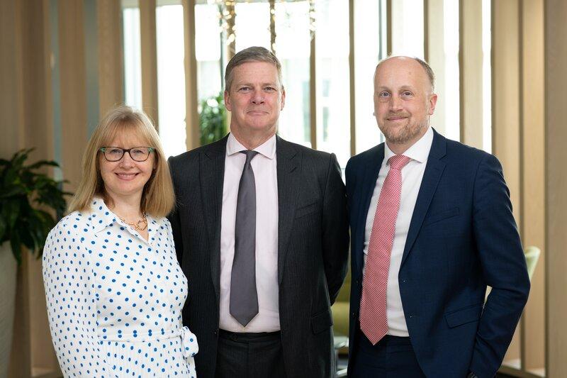 Fran Cousins, Deloitte Practice Senior Partner with Paul Schofield (centre) and Julian Rae, new Cambridge office senior partner from 1 June 2024.