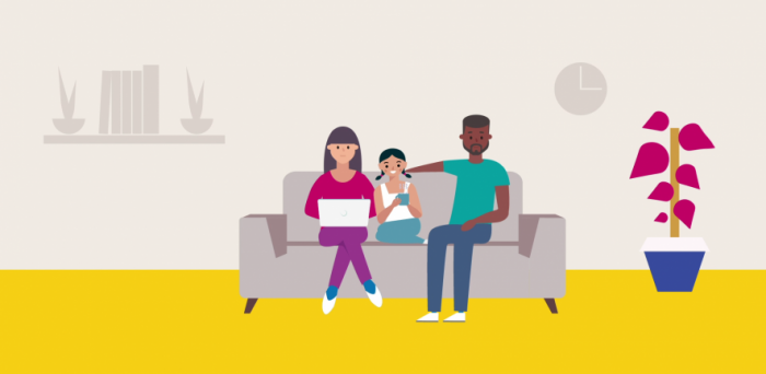 Illustration of a family sitting together_  Spectrum 10k image  Credit: Spectrum 10k