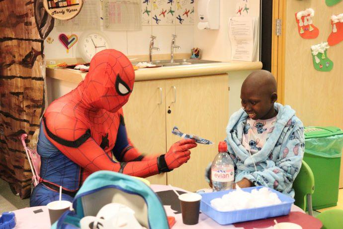 spiderman and a child in hospital 