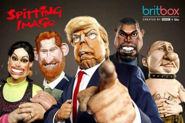 Spitting Image characters on Britbox