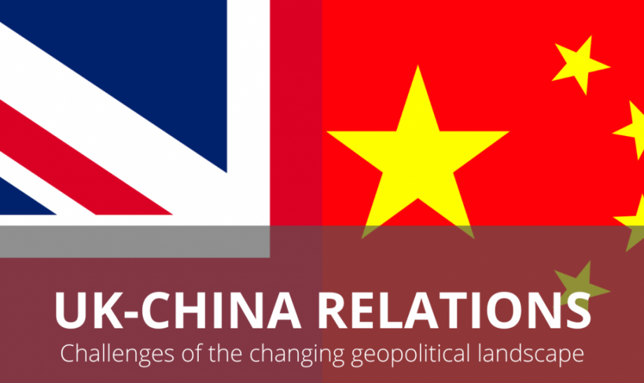 UK China flags with the subject title