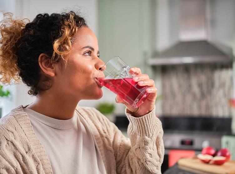 lady drinking from a glass