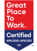 Great place to work 2020 certification graphic